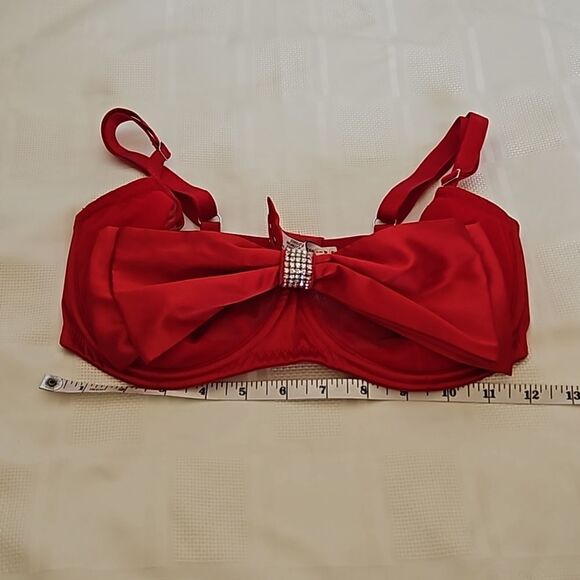 Victoria's Secret Women's Underwire Push-Up Without Padding Bow Bra Red 34DDD - Picture 6 of 16